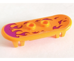 Minifigure, Utensil Skateboard with Trolley Wheel Holders with Magenta Flame Pattern (Sticker) - Set 41335