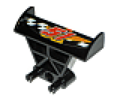 Vehicle Spoiler 3 x 4 x 6 with Red '51' and Checkered Pattern (Sticker) - Set 8651
