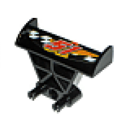 Vehicle Spoiler 3 x 4 x 6 with Red '51' and Checkered Pattern (Sticker) - Set 8651