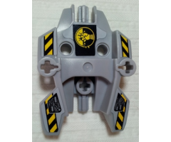 Hero Factory Shield Type 1 with Fist Facing Left and Black and Yellow Danger Stripes Pattern (Stickers) - Set 7157