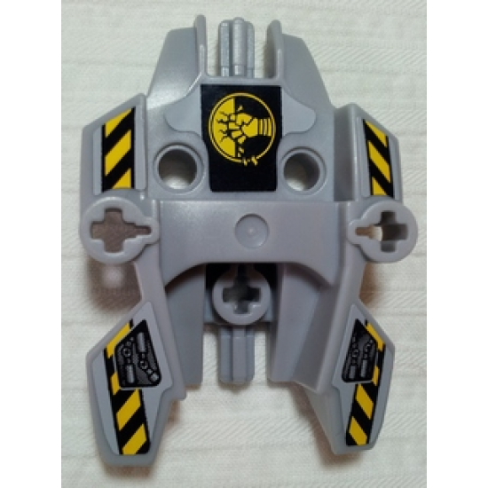 Hero Factory Shield Type 1 with Fist Facing Left and Black and Yellow Danger Stripes Pattern (Stickers) - Set 7157
