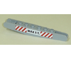 Crane Harbor Derrick 10 (Top Part) with Red and White Danger Stripes and 'MAX 5 T.' Weight Limit Pattern on Both Sides (Stickers) - Set 7638