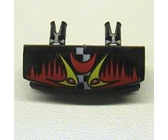 Vehicle Grille 1 x 4 with Two Pins with Flames and Eyes Pattern