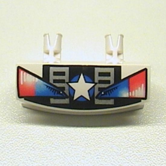 Vehicle Grille 1 x 4 with Two Pins with Star & Headlights Pattern