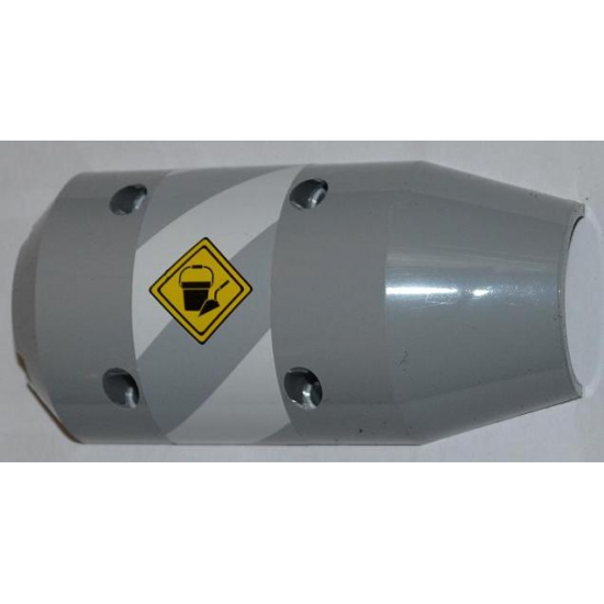 Vehicle Tipper Drum 3 x 6 x 10 Half with 4 Pin Holes and Bucket and Trowel on Sign Pattern Model Left (Sticker) - Set 60018
