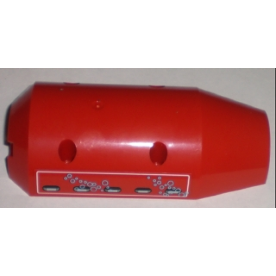 Vehicle Tipper Drum 3 x 6 x 10 Half with 4 Pin Holes and Vent Holes with Bubbles Pattern Model Left (Sticker) - Set 8075