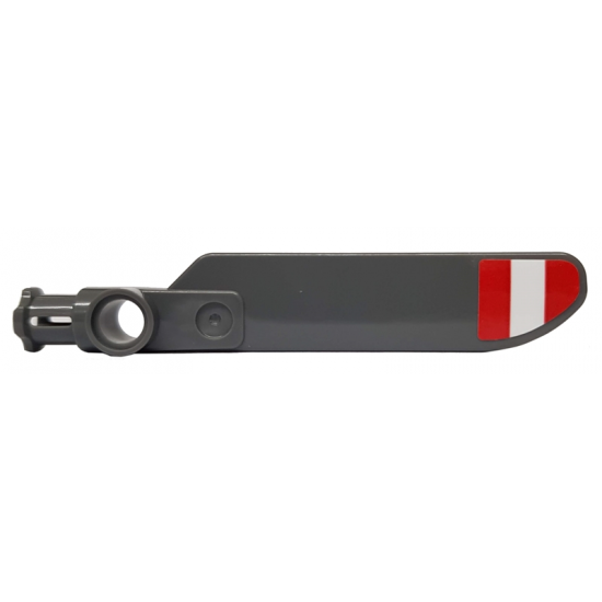 Technic Rotor Blade Small with Axle and Pin Connector End with Red and White Stripes (Medium Equal Width) Pattern on Top (Sticker) - Set 42057