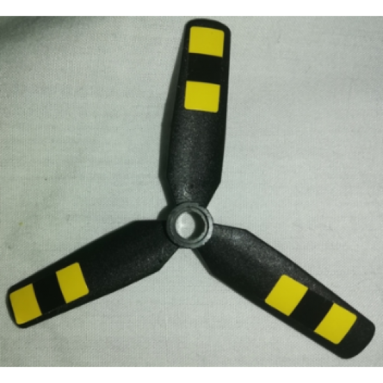 Propeller 3 Blade 9 Diameter with Center Recessed with Yellow Stripes Pattern (Stickers) - Set 60103