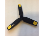 Propeller 3 Blade 9 Diameter with Center Recessed with Black and Yellow Squares Pattern (Stickers) - Set 60116