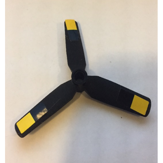 Propeller 3 Blade 9 Diameter with Center Recessed with Black and Yellow Squares Pattern (Stickers) - Set 60116