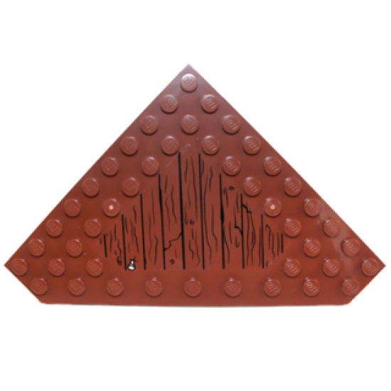 Wedge, Plate 10 x 10 Cut Corner with no Studs in Center with Wood Grain Floor and Nail Pattern (Sticker) - Set 70751
