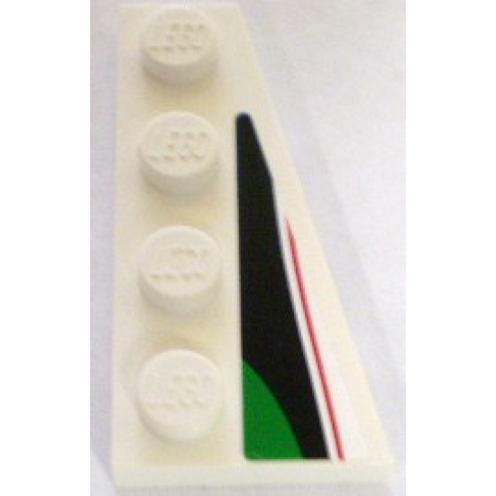 Wedge, Plate 4 x 2 Right with Red, Black and Small Green Pattern (Sticker) - Set 8898