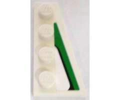 Wedge, Plate 4 x 2 Right with Black and Green Pattern (Sticker) - Set 8898
