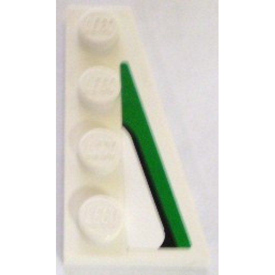 Wedge, Plate 4 x 2 Right with Black and Green Pattern (Sticker) - Set 8898
