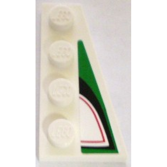 Wedge, Plate 4 x 2 Right with Angled Red, Black and Green Pattern (Sticker) - Set 8898