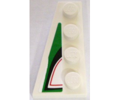 Wedge, Plate 4 x 2 Left with Angled Red, Black and Green Pattern (Sticker) - Set 8898