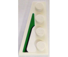 Wedge, Plate 4 x 2 Left with Black and Green Pattern (Sticker) - Set 8898