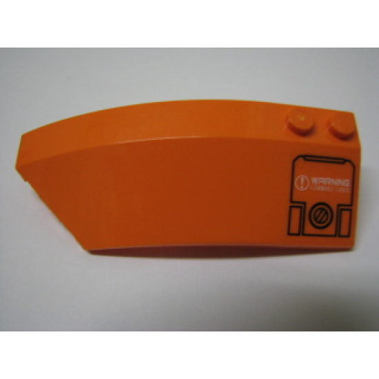 Wedge 8 x 3 x 2 Open Left with 'Filler Cap and 'WARNING FLAMMABLE LIQUID' Pattern (Sticker) - Set 7706