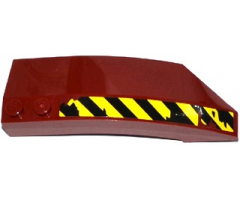 Wedge 8 x 3 x 2 Open Left with Worn Black and Yellow Danger Stripes Pattern (Sticker) - Set 70735
