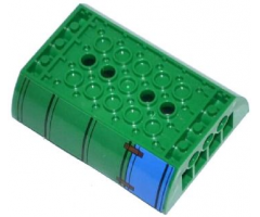 Slope, Curved 6 x 8 x 2 Inverted Double with Blue and Green Metal Sheets Pattern on Both Sides (Stickers) - Set 79120
