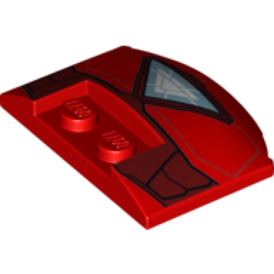 Wedge 3 x 4 x 2/3 Triple Curved with Iron Man Hulkbuster Armor Pattern