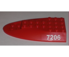 Aircraft Fuselage Curved Aft Section 6 x 10 Top with '7206' Pattern on Both Sides (Stickers) - Set 7206