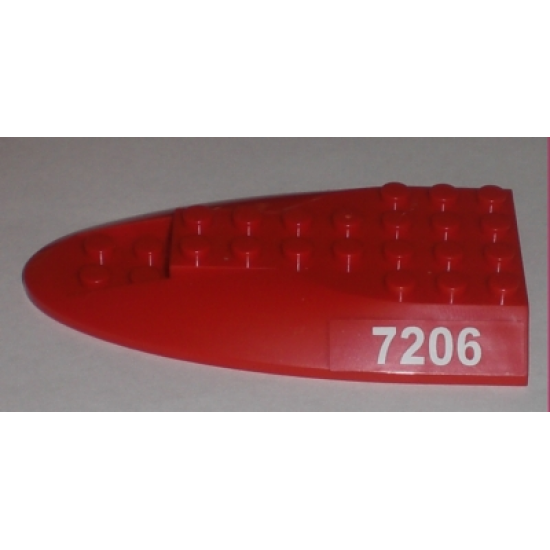 Aircraft Fuselage Curved Aft Section 6 x 10 Top with '7206' Pattern on Both Sides (Stickers) - Set 7206
