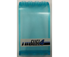 Panel 3 x 4 x 6 Curved Top with 'FUEL4', Black and Blue Stripes on White Background Pattern (Sticker) - Set 8154