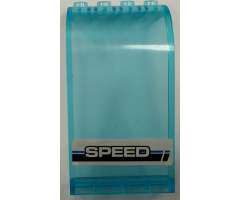 Panel 3 x 4 x 6 Curved Top with 'SPEED', Black and Blue Stripes on White Background Pattern (Sticker) - Set 8154