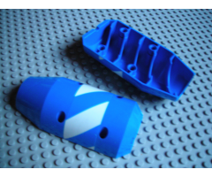 Vehicle Tipper Drum 3 x 6 x 10 Half with 4 Pin Holes with Blue and White Stripes Pattern (Sticker) - Set 7990