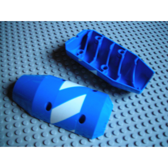 Vehicle Tipper Drum 3 x 6 x 10 Half with 4 Pin Holes with Blue and White Stripes Pattern (Sticker) - Set 7990