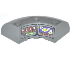 Brick, Round Corner 6 x 6 x 2 with Gauges, Numbered Buttons and Map Screen Pattern (Sticker) - Set 70504