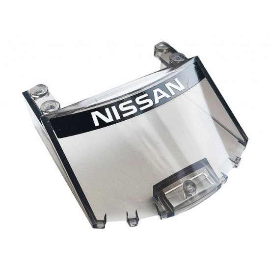 Windscreen 6 x 6 x 1 2/3 with White 'NISSAN' on Black Background Pattern (Sticker) - Set 76896