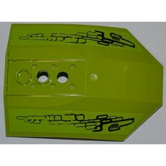 Cockpit 8 x 6 x 2 Curved with Black Lines on Lime Background Pattern (Stickers) - Set 8079