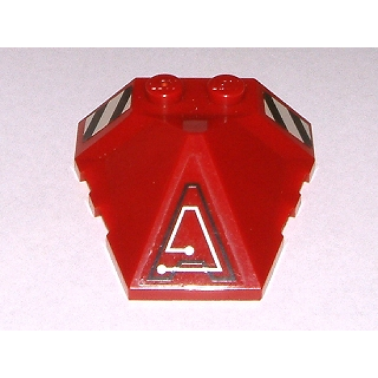 Wedge 4 x 4 Pyramid Center with Stripes and Exo-Force Circuitry Right Pattern B (Stickers) - Set 7705