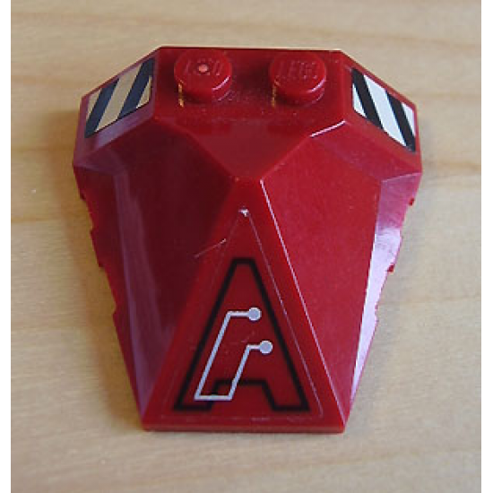 Wedge 4 x 4 Pyramid Center with Stripes and Exo-Force Circuitry Left Pattern A (Stickers) - Set 7705