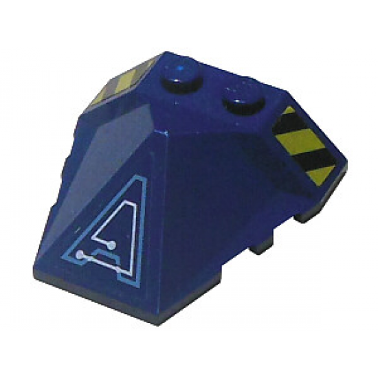 Wedge 4 x 4 Pyramid Center with Stripes and Exo-Force Circuitry Right Pattern H (Stickers) - Set 7703