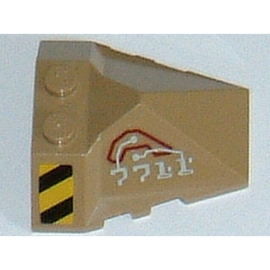 Wedge 4 x 4 Pyramid Center with Stripes and Exo-Force Circuitry Left Pattern E (Stickers) - Set 7711