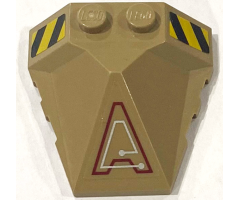 Wedge 4 x 4 Pyramid Center with Stripes and Exo-Force Circuitry Left Pattern C (Stickers) - Set 7702/7711