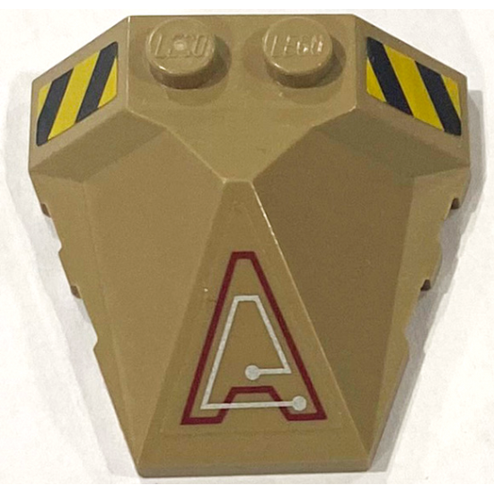 Wedge 4 x 4 Pyramid Center with Stripes and Exo-Force Circuitry Left Pattern C (Stickers) - Set 7702/7711