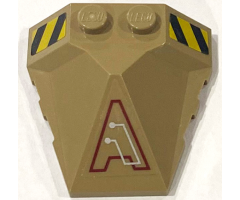 Wedge 4 x 4 Pyramid Center with Stripes and Exo-Force Circuitry Right Pattern D (Stickers) - Set 7702/7711