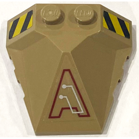 Wedge 4 x 4 Pyramid Center with Stripes and Exo-Force Circuitry Right Pattern D (Stickers) - Set 7702/7711