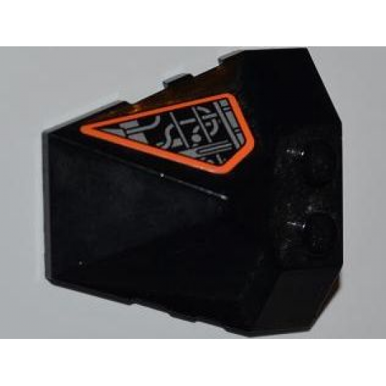 Wedge 4 x 4 Pyramid Center with Exo-Force Circuitry Pattern on Side (Sticker) - Set 8101