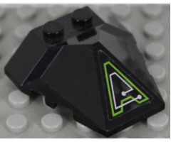 Wedge 4 x 4 Pyramid Center with Lime and Silver Exo-Force Circuitry Pattern Model Right Side (Sticker) - Set 7713