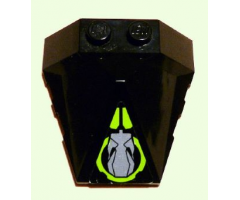 Wedge 4 x 4 Pyramid Center with Lime Circle and Silver Robot Head Pattern (Sticker) - Set 8104