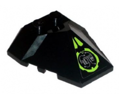 Wedge 4 x 4 Pyramid Center with Lime Circle with Silver Circuitry Pattern (Sticker) - Set 8104