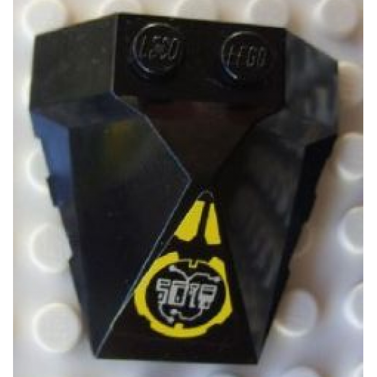 Wedge 4 x 4 Pyramid Center with Yellow Circle with Silver Circuitry Pattern (Sticker) - Set 8105