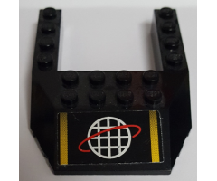 Wedge 6 x 8 Cutout with Alpha Team White Grid with Red Ring Logo and Two Yellow Stripes Pattern (Sticker) - Sets 6774 / 6775