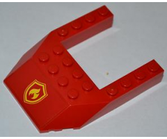 Wedge 6 x 8 Cutout with Yellow and Red Fire Logo Badge Pattern (Sticker) - Set 4430