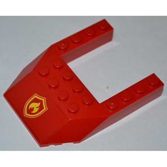 Wedge 6 x 8 Cutout with Yellow and Red Fire Logo Badge Pattern (Sticker) - Set 4430